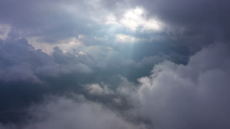 Over-the-clouds-aerial-view-heaven-sky-ray-of-sunlight-Occitanie-France